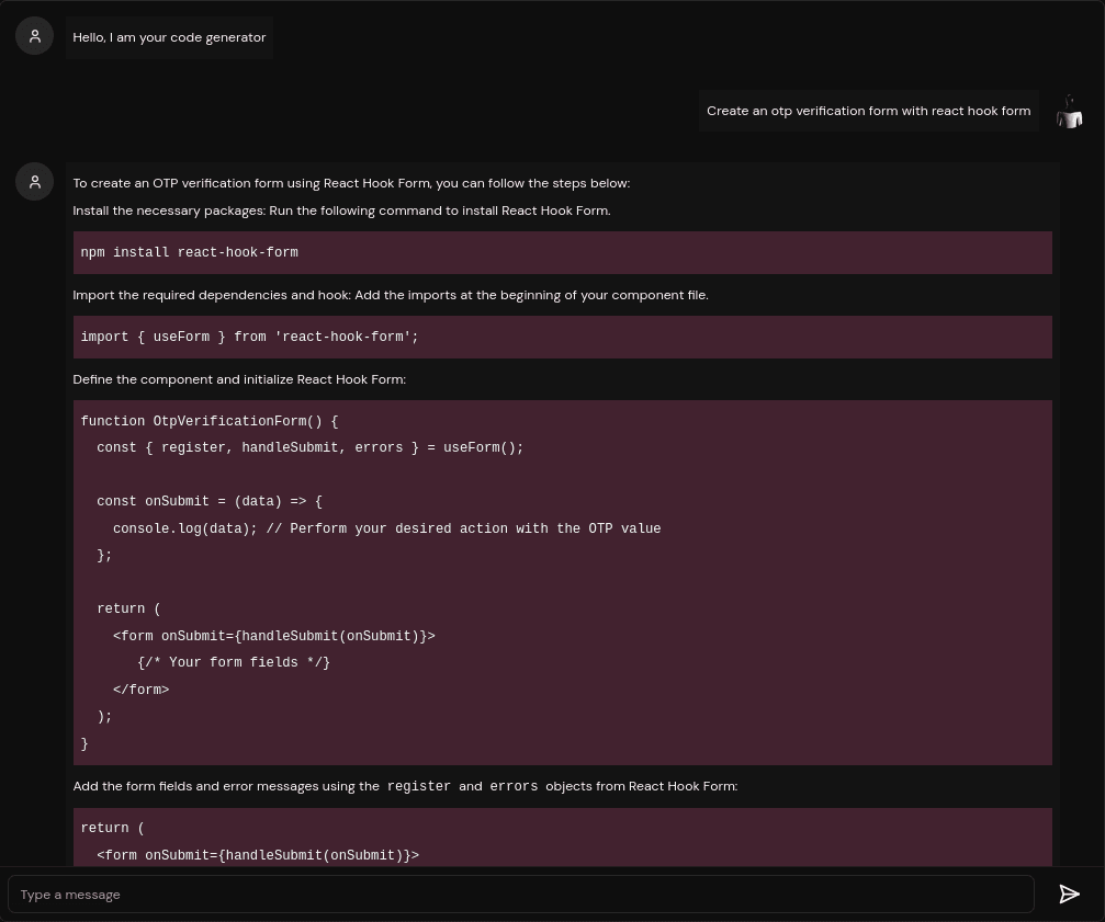 Falkore code generation interface
