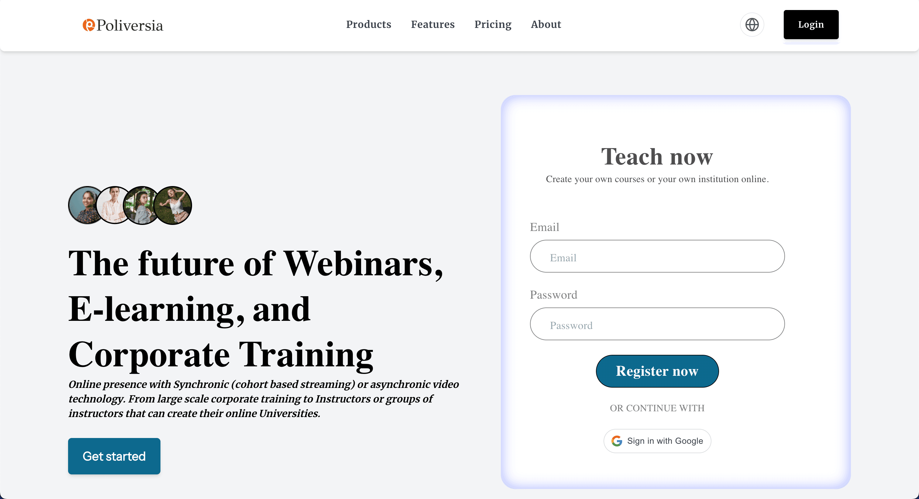 Poliversia course platform interface