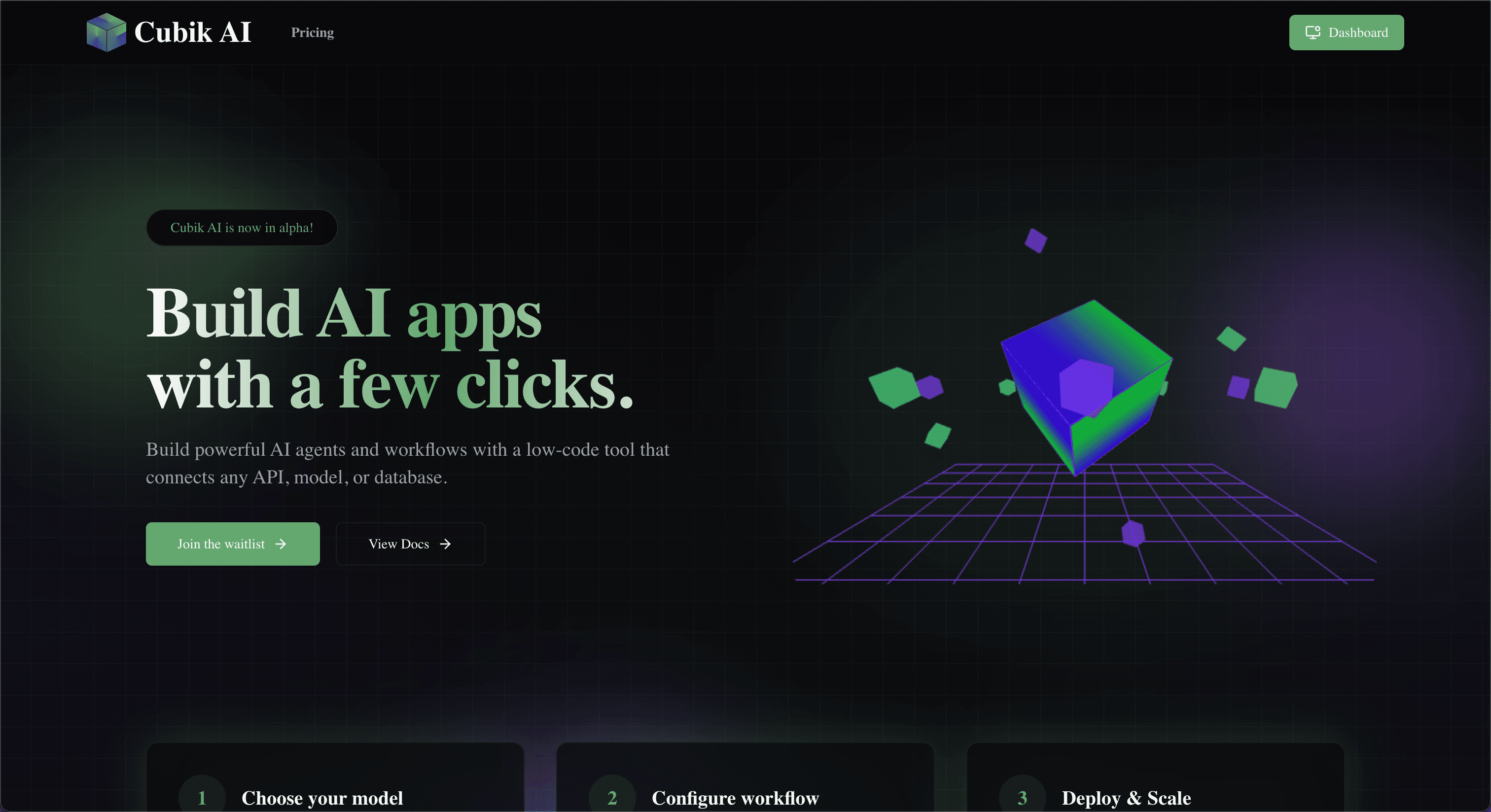 Cubik AI platform interface